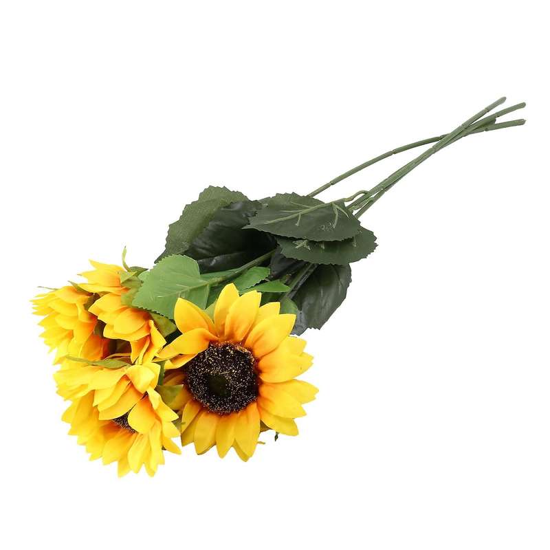 4 Pcs Artificial Sunflowers Big Head Long Stem Artificial Silk Flowers for Home Hotel Office Weddin