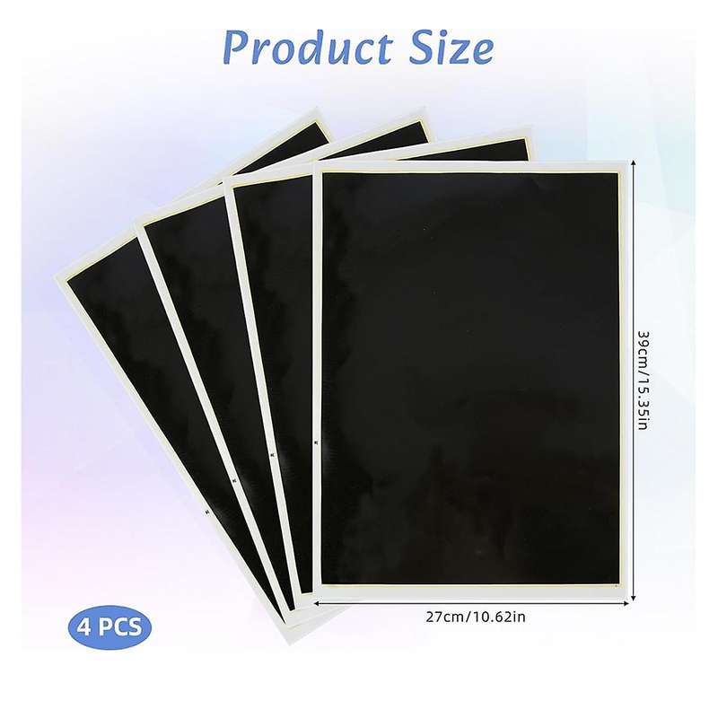 4 PCS Black Laser Engraving Marking Paper, 39x27CM Dimming Paper Engraving Test Focus Paper, for Gla