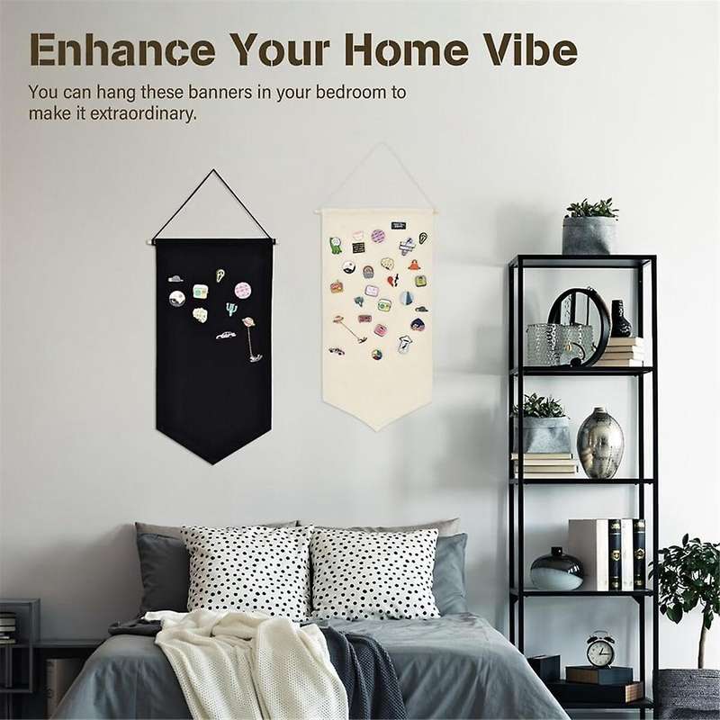 4 Pcs Canvas Banners, Pin Collection Organizer, Wall Display Banners, Wall-Mounted Canvas Banners, f