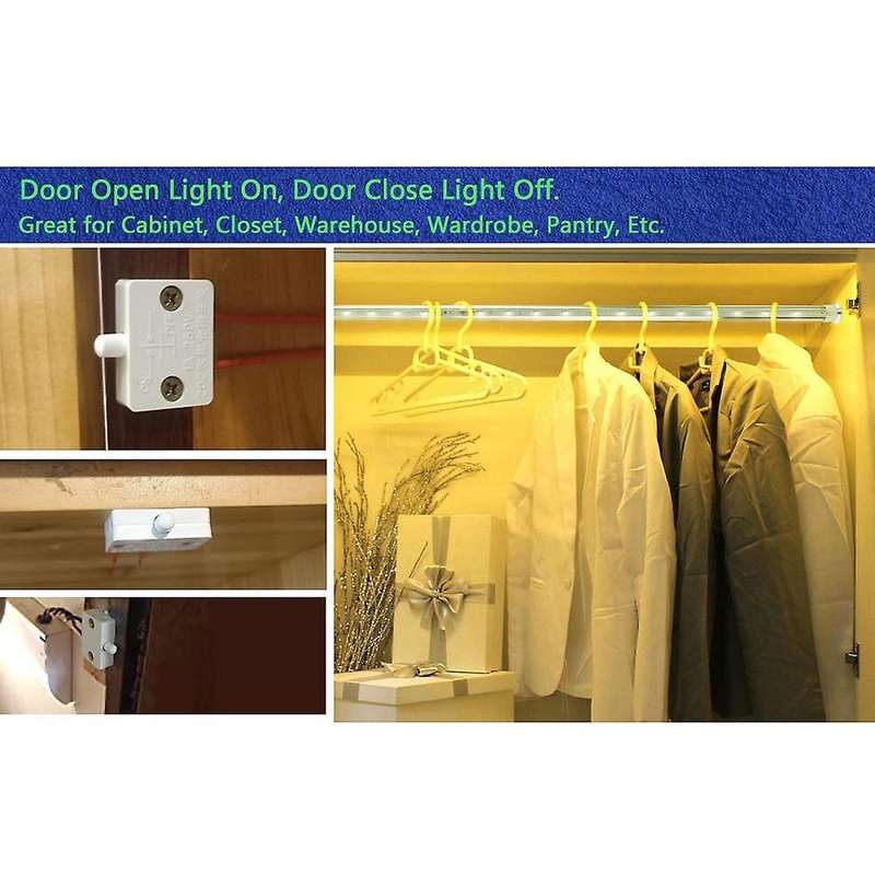 4 Pcs Cabinet Door Switch Cabinet Lamp Switch Drawers Open on Door for 12V 24V 110V