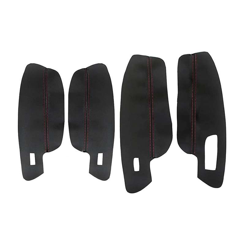 4 Pcs Car Door Handle Armrest Panel Microfiber PU Leather Protective Cover Trim for Golf 7 2014-2018