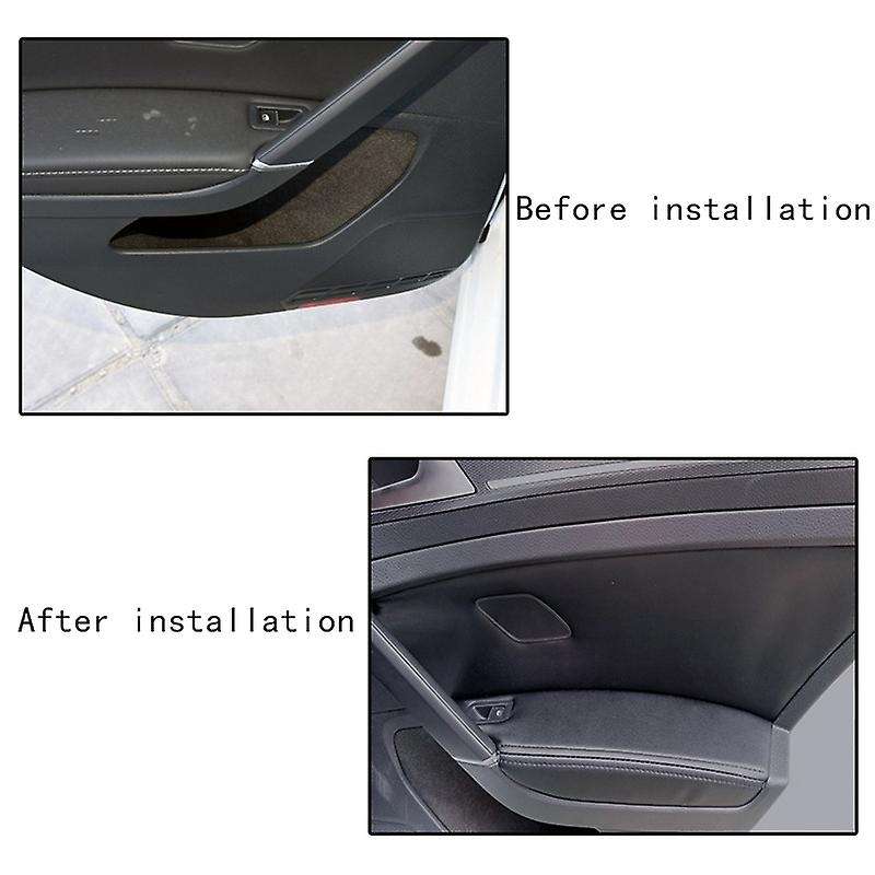 4 Pcs Car Door Handle Armrest Panel Microfiber PU Leather Protective Cover Trim for Golf 7 2014-2018
