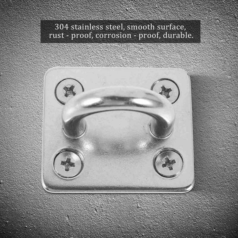 4 Pcs Ceiling and Wall Hanging Hardware Accessory 304 Stainless Steel Eye Hook Plate Buckle for Yoga