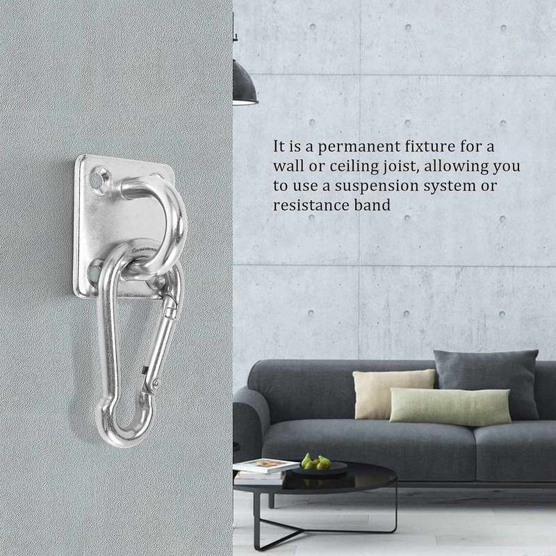 4 Pcs Ceiling and Wall Hanging Hardware Accessory 304 Stainless Steel Eye Hook Plate Buckle for Yoga