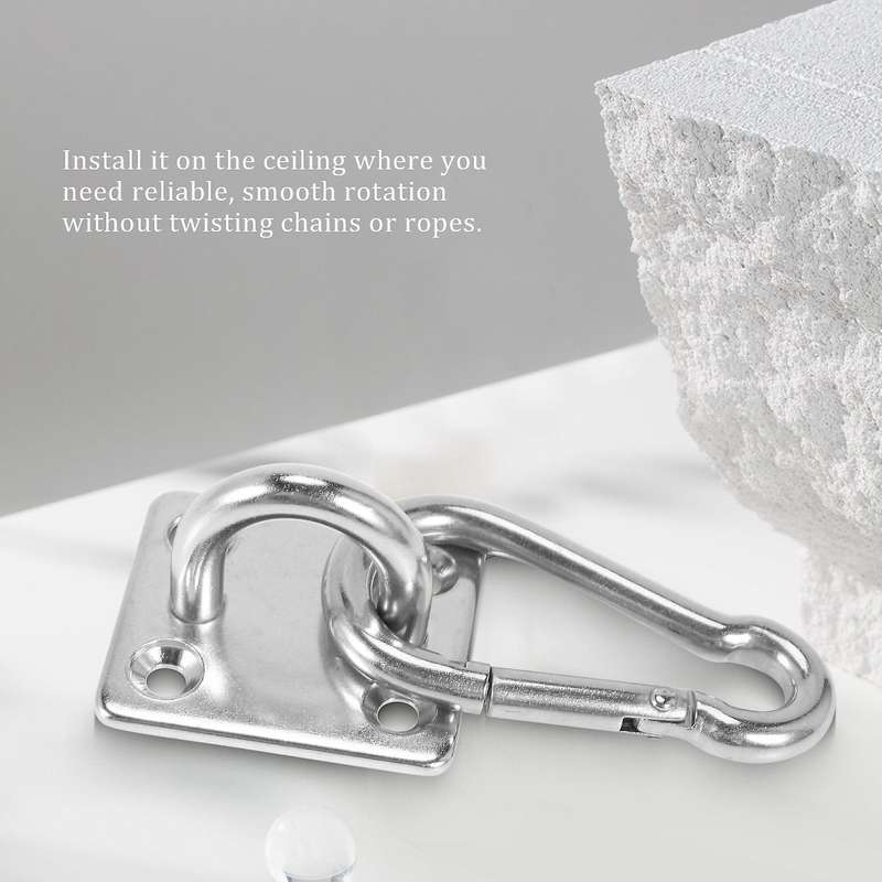 4 Pcs Ceiling and Wall Hanging Hardware Accessory 304 Stainless Steel Eye Hook Plate Buckle for Yoga