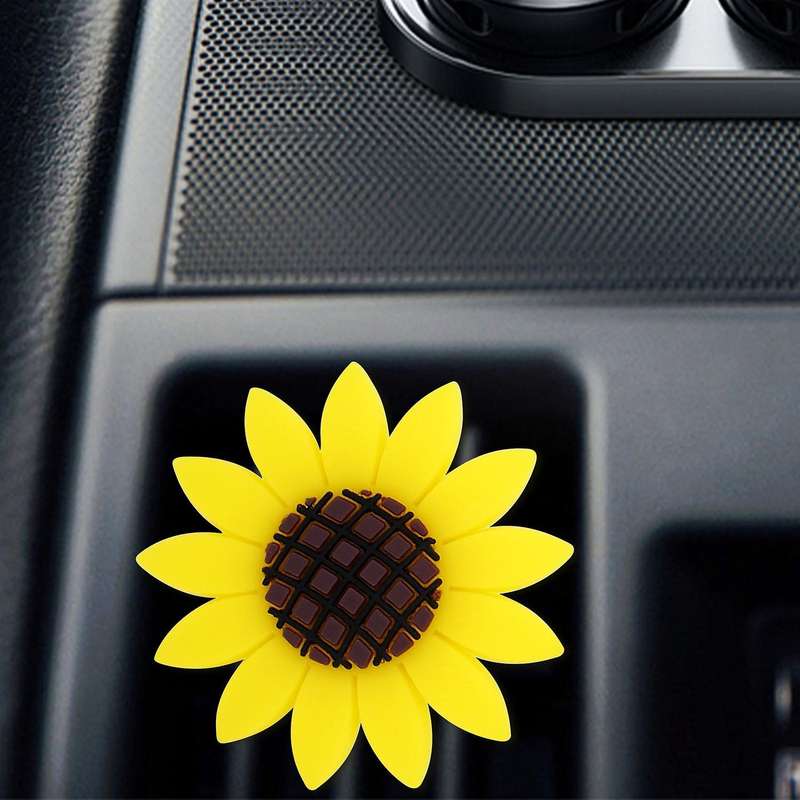 4 Pcs Car Sunflower Accessories Car Air Freshener Sunflower Air Vent Clips Air Vent Decorations Per
