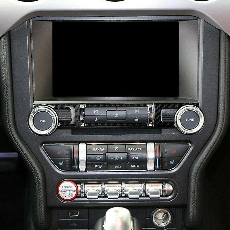 4 Pcs Carbon Fiber Trim Center Console Decor Sticker Switch Button Frame Decal for 2015-2019