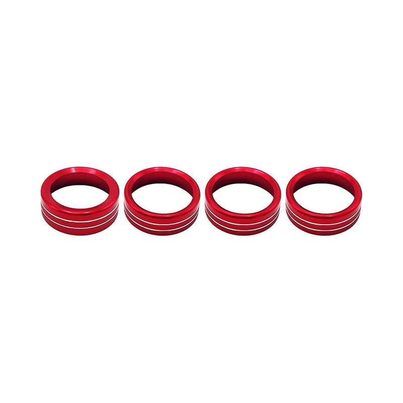 4 PCS Central Control Air Conditioner Switch Knob Ring for 2016-2021 Audio CD Button Knob Cover Set