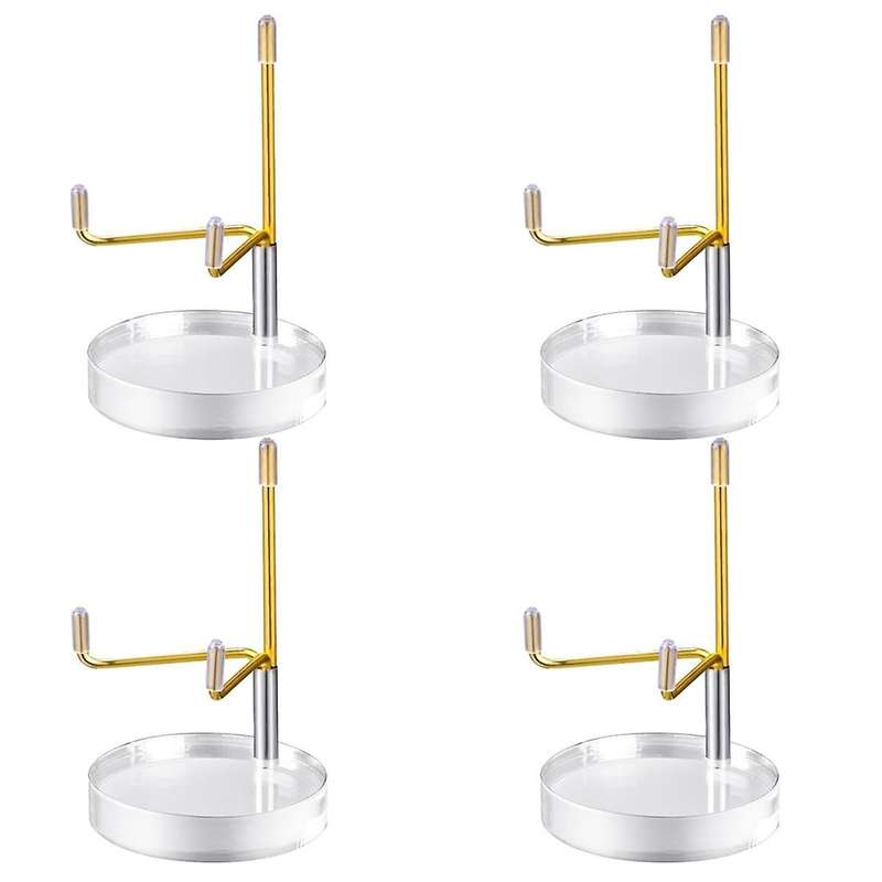 4 Pcs Clear Acrylic Display Stand Holder with Adjustable Metal Arms Display Stand Easel for Crystal