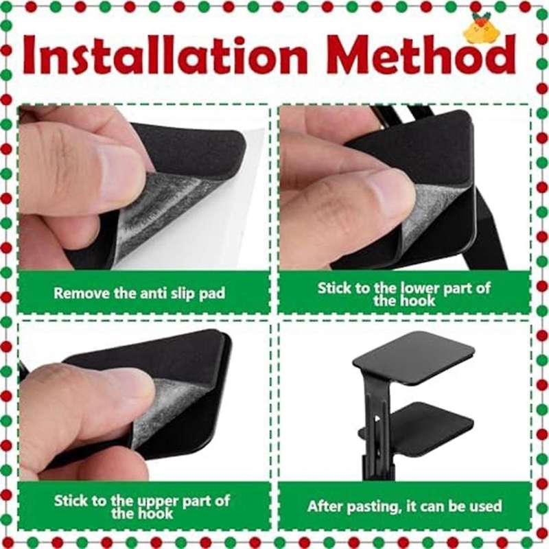 4 Pcs Christmas Stocking Holders for Fireplace- Adjustable Stocking Hangers with Protective Pads- No
