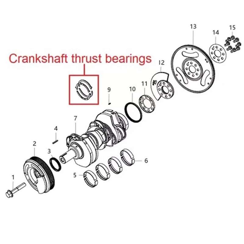 4 Pcs Crankshaft Thrust Bearing for Grand WK 3.0L 2011-2021 Part Number: 68147095AA Crankshaft Part