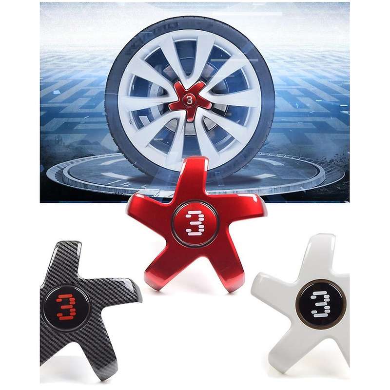 4 Pcs for Model 3 Wheel Hub Center Cover Car Wheel Protective Cover Decorative Cover for Black+Red