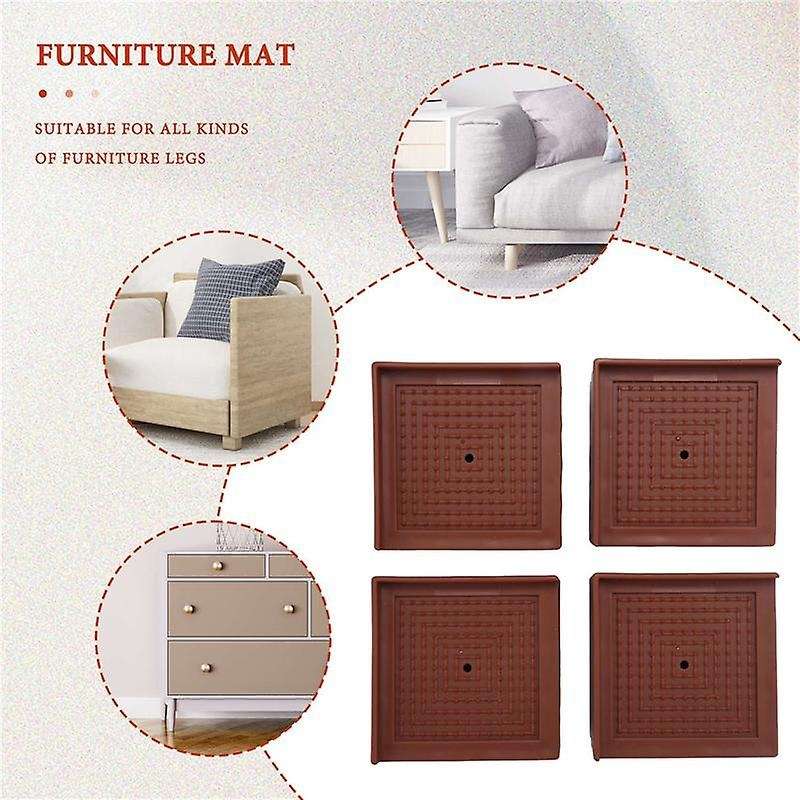 4 Pcs Foot Pad Furniture Base Adjustable Lifting Table and Chair Leg Extender Furniture Foot Brown