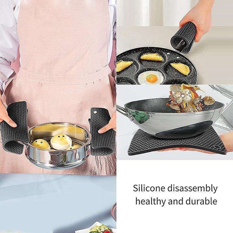 4 Pcs Extra Thick Silicone Trivet Mats: Trivets for Hot Dishes - Thick Hot Pads for Kitchen, Multi-