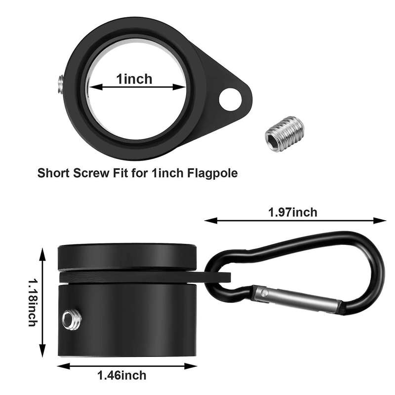 4 Pcs Flag Pole Rings Aluminum Alloy Mounting Rings 360 Degree Rotating Flagpole Anti Wrap Flag Pole