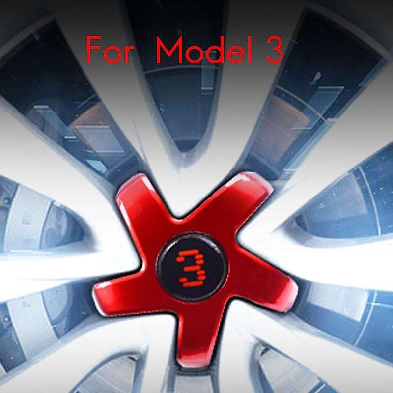 4 Pcs for Model 3 Wheel Hub Center Cover Car Wheel Protective Cover Decorative Cover for White