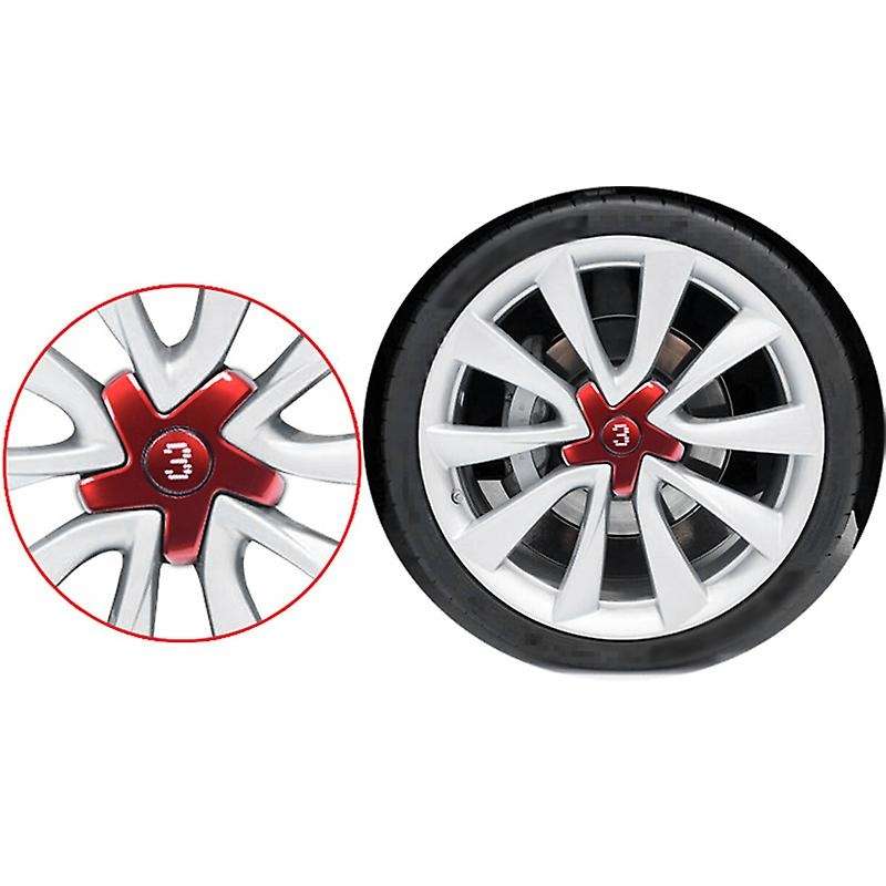 4 Pcs for Wheel Hub Center Cover Car Wheel Protective Cover Decorative Cover for Red