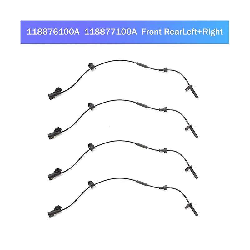 4 Pcs Front Rear Left+right Wheel Speed Sensor 118876100a ,118877100a for 2017- Model Y 2019-
