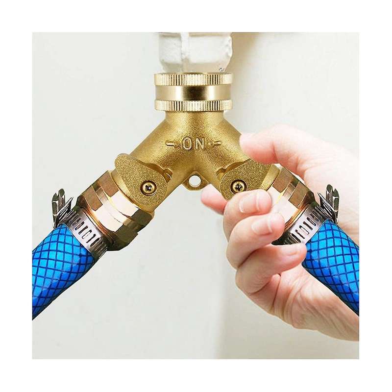 4 Pcs Garden Hose Splitter 3 Way Connector Heavy Duty Brass Garden Faucet Splitter for Outdoor Fauce