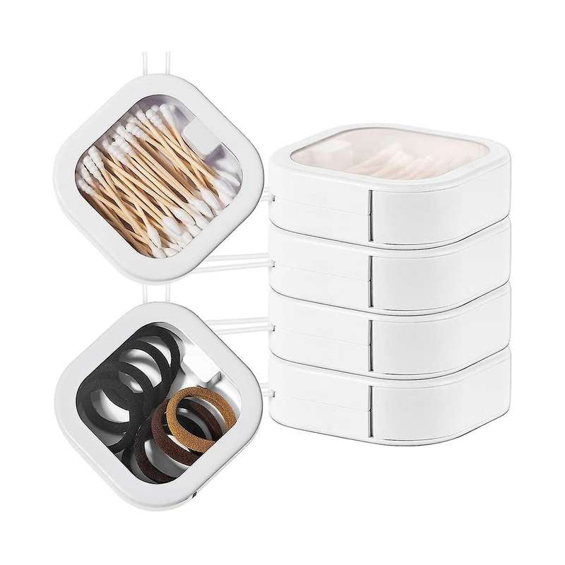 4 Pcs Hair Tie Organizer Portable Hair Accessory Storage Containers Stackable Hair Tie Holder Pin Co