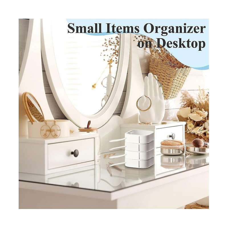 4 Pcs Hair Tie Organizer Portable Hair Accessory Storage Containers Stackable Hair Tie Holder Pin Co