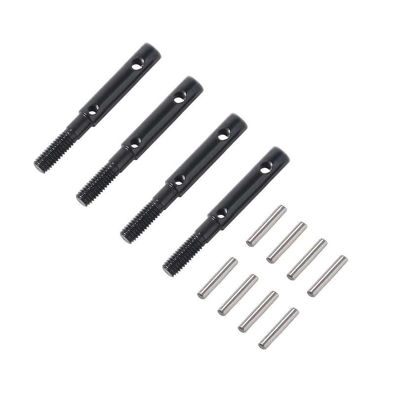 4 Pcs Hard Steel Front Rear Portal Stub Axle Drive Shaft for Axial Capra Currie F9 Axle SCX10 III AR