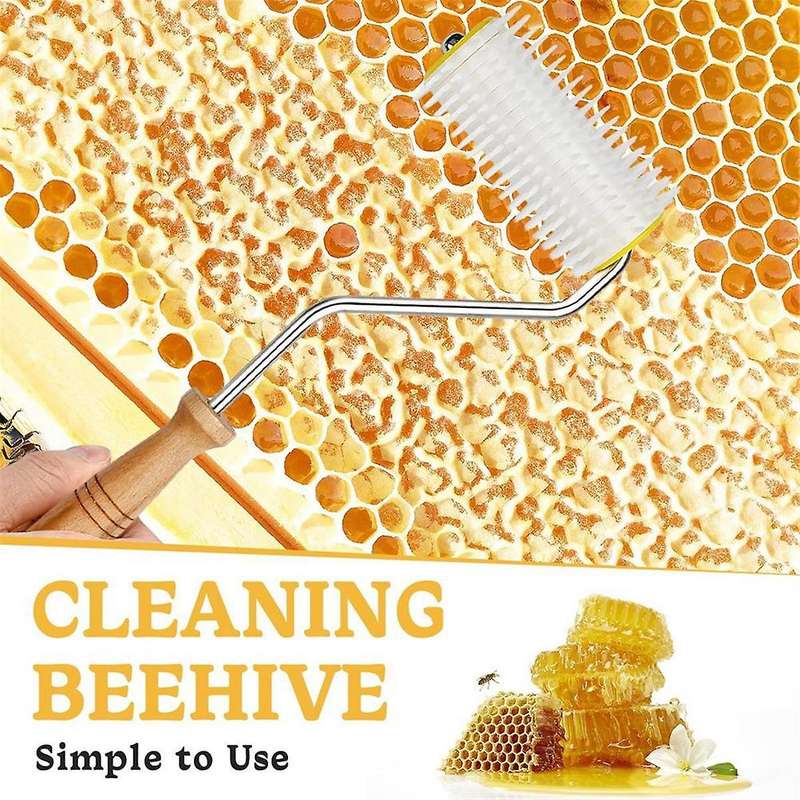 4 Pcs Honey Extractor Uncapping Needle Roller Tool with Wood Handle for Beekeeper, Honey Extractor S