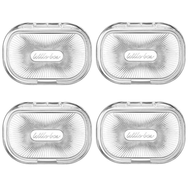 4 Pcs Hair Tie Container Small Portable Travel Cotton Swab Holder Flosser Dispenser with Lid Plasti