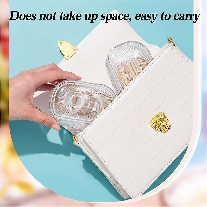 4 Pcs Hair Tie Container Small Portable Travel Cotton Swab Holder Flosser Dispenser with Lid Plasti