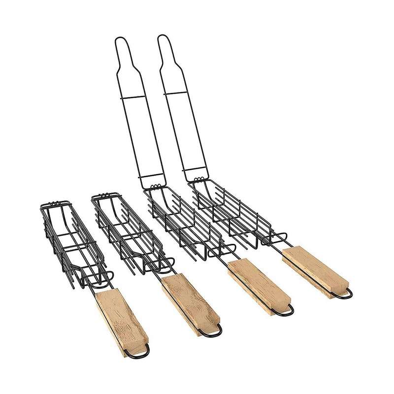 4 Pcs Grilling Basket for Outdoor Grilling - Non Stick Grill Basket for Grilling Vegetables, Meat &