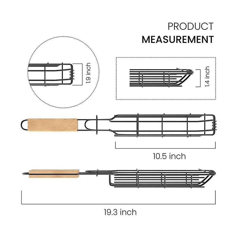 4 Pcs Grilling Basket for Outdoor Grilling - Non Stick Grill Basket for Grilling Vegetables, Meat &