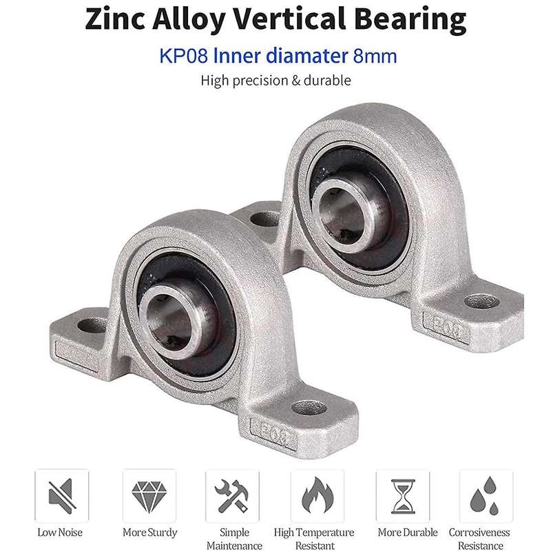 4 Pcs Housing Flange 8mm KP08 Ball Block Pillow Block for Spare Parts for 3D Printer
