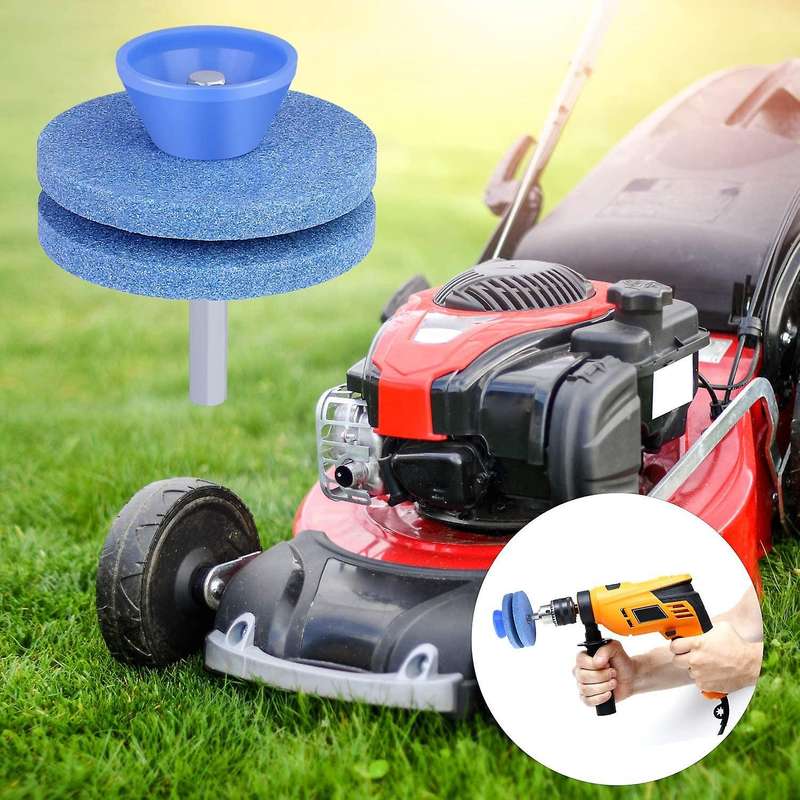 4 Pcs Lawn Mower Blade Sharpener Universal Double Layer Corundum Lawn Mower Blade Sharpener Lawn Mow