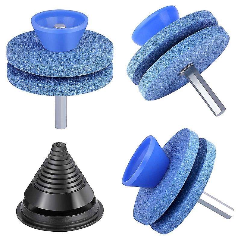 4 Pcs Lawn Mower Blade Sharpener Universal Double Layer Corundum Lawn Mower Blade Sharpener Lawn Mow