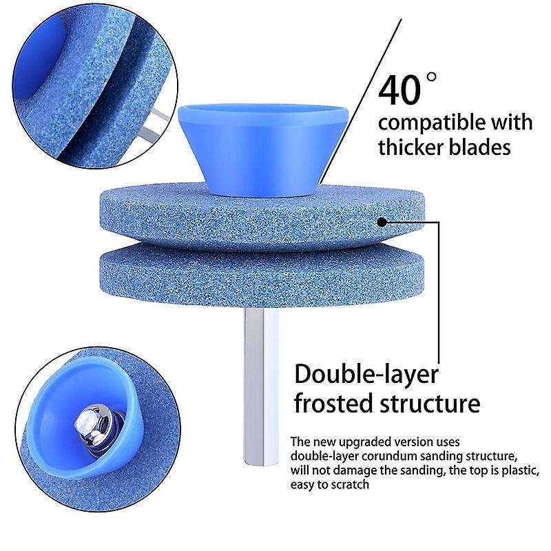 4 Pcs Lawn Mower Blade Sharpener Universal Double Layer Corundum Lawn Mower Blade Sharpener Lawn Mow