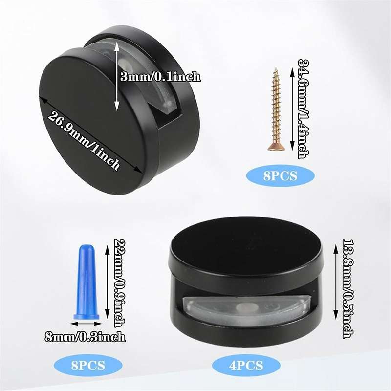 4 Pcs Mirror Mounting Hardware Frameless Adjustable Holders Clips Fixing Mirror Hanging Kit with Dut