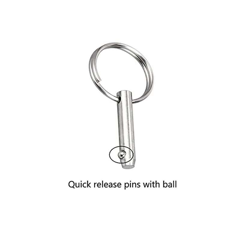 4 PCS Marine Quick Release Pins Bimini Top Pins, Diameter 1/4In(6.3Mm), Overall Length1.5In(38Mm)