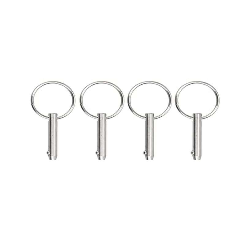 4 PCS Marine Quick Release Pins Bimini Top Pins, Diameter 1/4In(6.3Mm), Overall Length1.5In(38Mm)