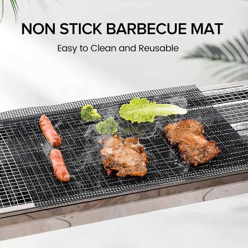 4 Pcs Non Stick BBQ Grill Mesh Reusable Grilling Net Barbecue Mat for Grilling,Cooking,Baking,Barbe