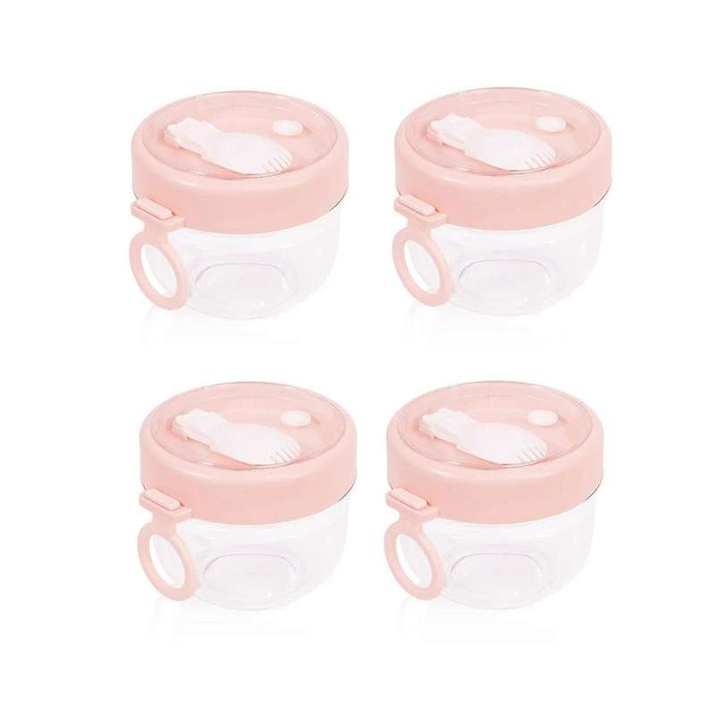 4 Pcs Overnight Oats Container with Lids and Spoons, 20 Oz Oats Jars Container for Milk, Fruit And