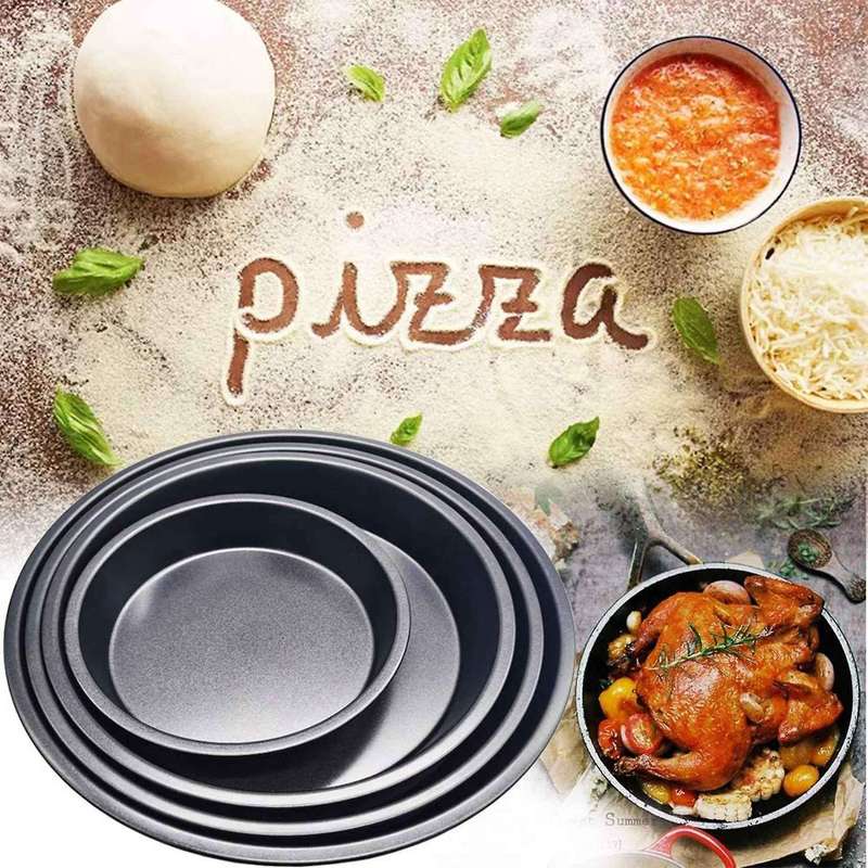4 Pcs Non-stick Pizza Baking 6 8 9 10-inch Diameter Pizza Tray,round Pizza Bakeware Kitchen Oven Ba