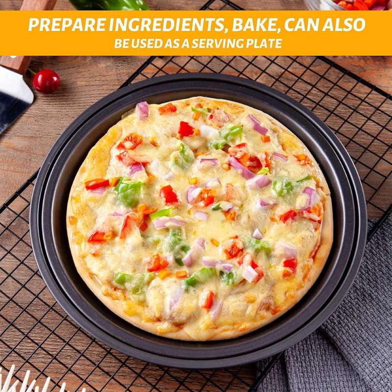 4 Pcs Non-stick Pizza Baking 6 8 9 10-inch Diameter Pizza Tray,round Pizza Bakeware Kitchen Oven Ba
