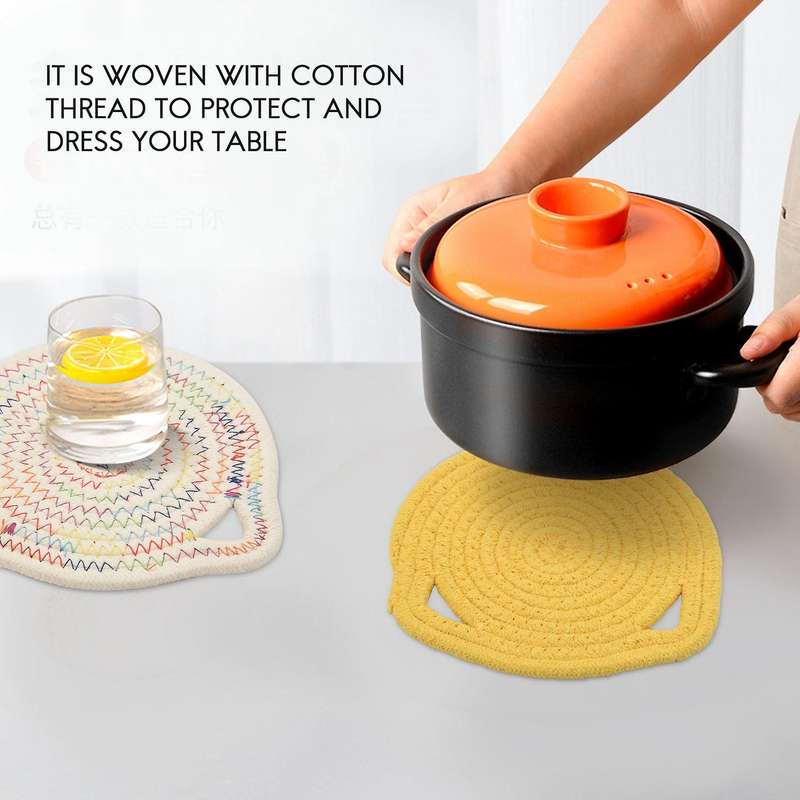 4 Pcs Potholders Trivets Set,cotton Thread Weave Shape Coasters,placemats,for Cooking&baking,7 Inch