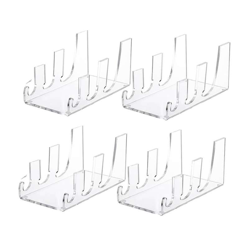 4 Pcs Plate Dinnerware Display Stand Acrylic Clear Plate Stand China Platters Plate Holder Setting P
