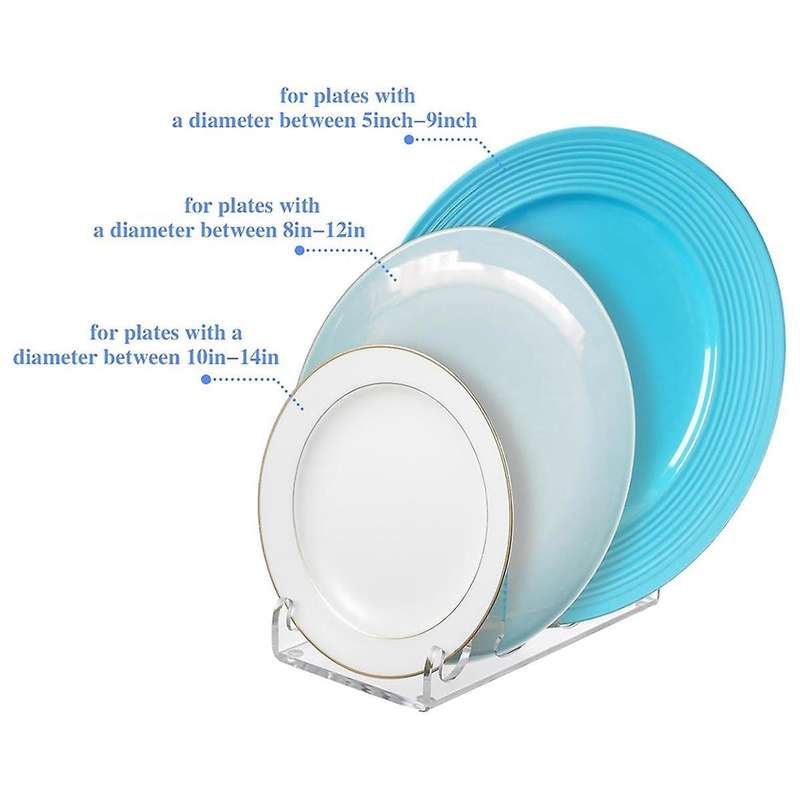 4 Pcs Plate Dinnerware Display Stand Acrylic Clear Plate Stand China Platters Plate Holder Setting P