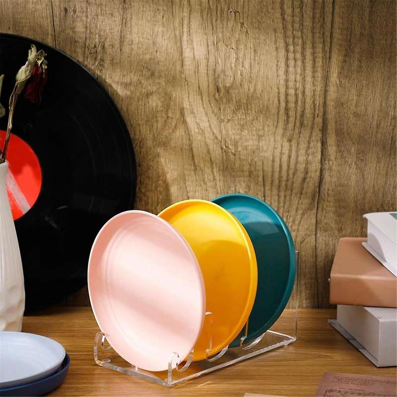 4 Pcs Plate Dinnerware Display Stand Acrylic Clear Plate Stand China Platters Plate Holder Setting P