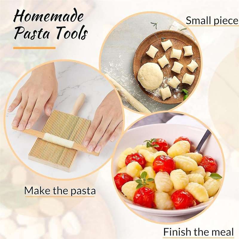 4 Pcs Pasta Making Tool Set Wood for Homemade Kitchen