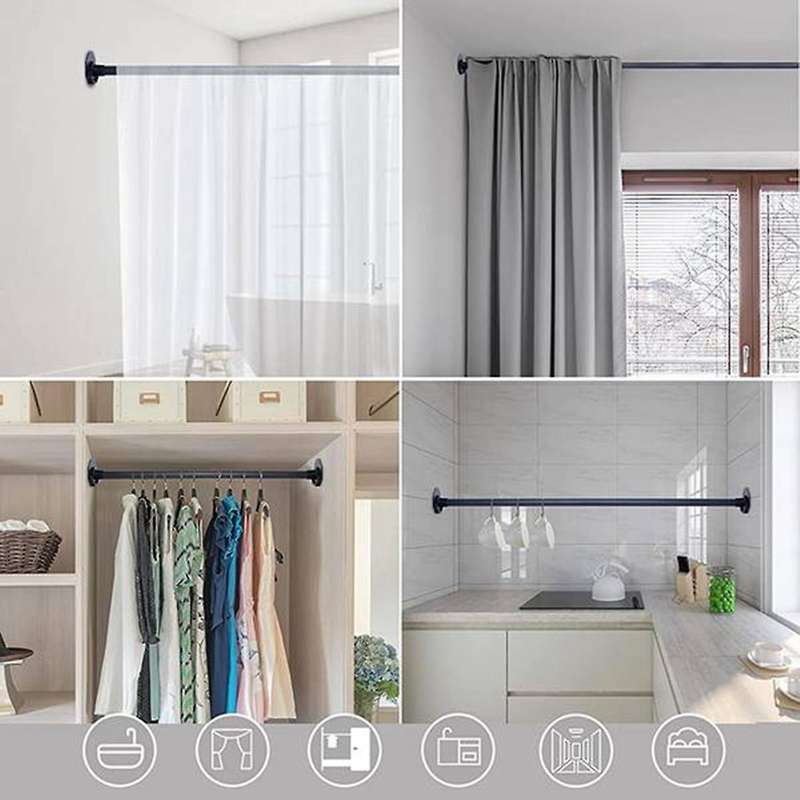 4 Pcs Shower Curtain Rod Mounting Bracket Bonding Shower Rod Mounting Retainer for Household Wall Ba
