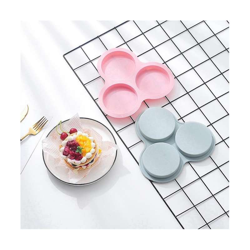 4 Pcs Silicone Egg Pan Reusable Egg Mold,non-stick Baking Pan 3 Cavity Silicone