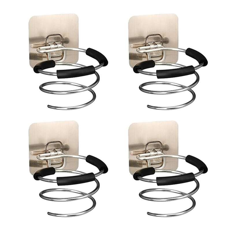 4 PCS Spiral Wall-Mounted Hair Dryer Storage Racks Stylist Tool Hair Dryer Organizer Hair Dryer Stor